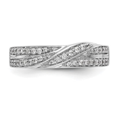 0.25ct. CZ Solid Real 14K White Gold Wedding Band Ring