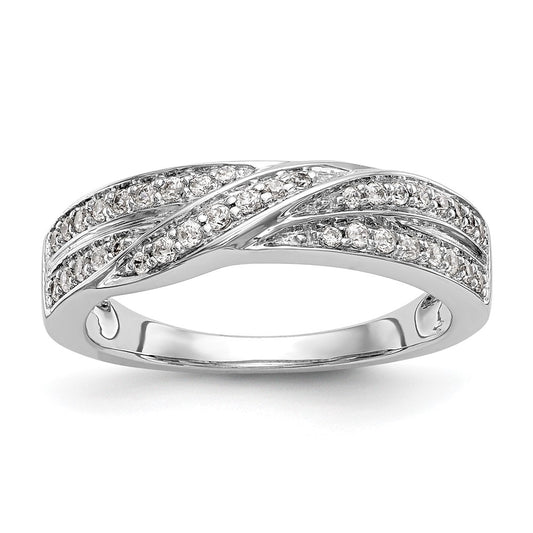 0.25ct. CZ Solid Real 14K White Gold Wedding Band Ring