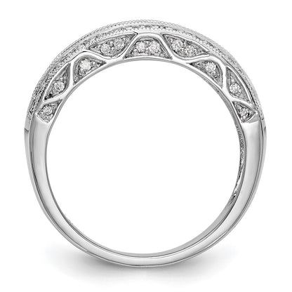 14K White Gold 3/4 Carat Baguette/Round Diamond Complete Band