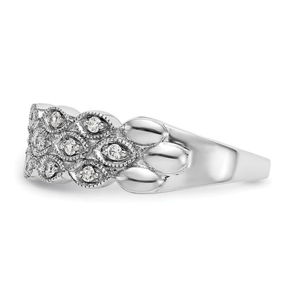0.19ct. CZ Solid Real 14K White Gold Wedding Band Ring