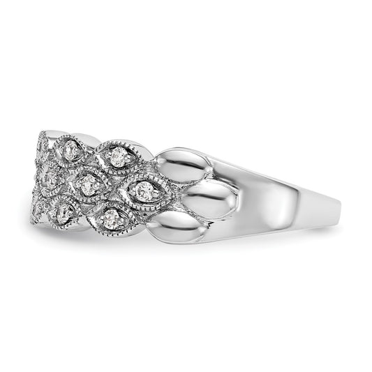 0.19ct. CZ Solid Real 14K White Gold Wedding Band Ring