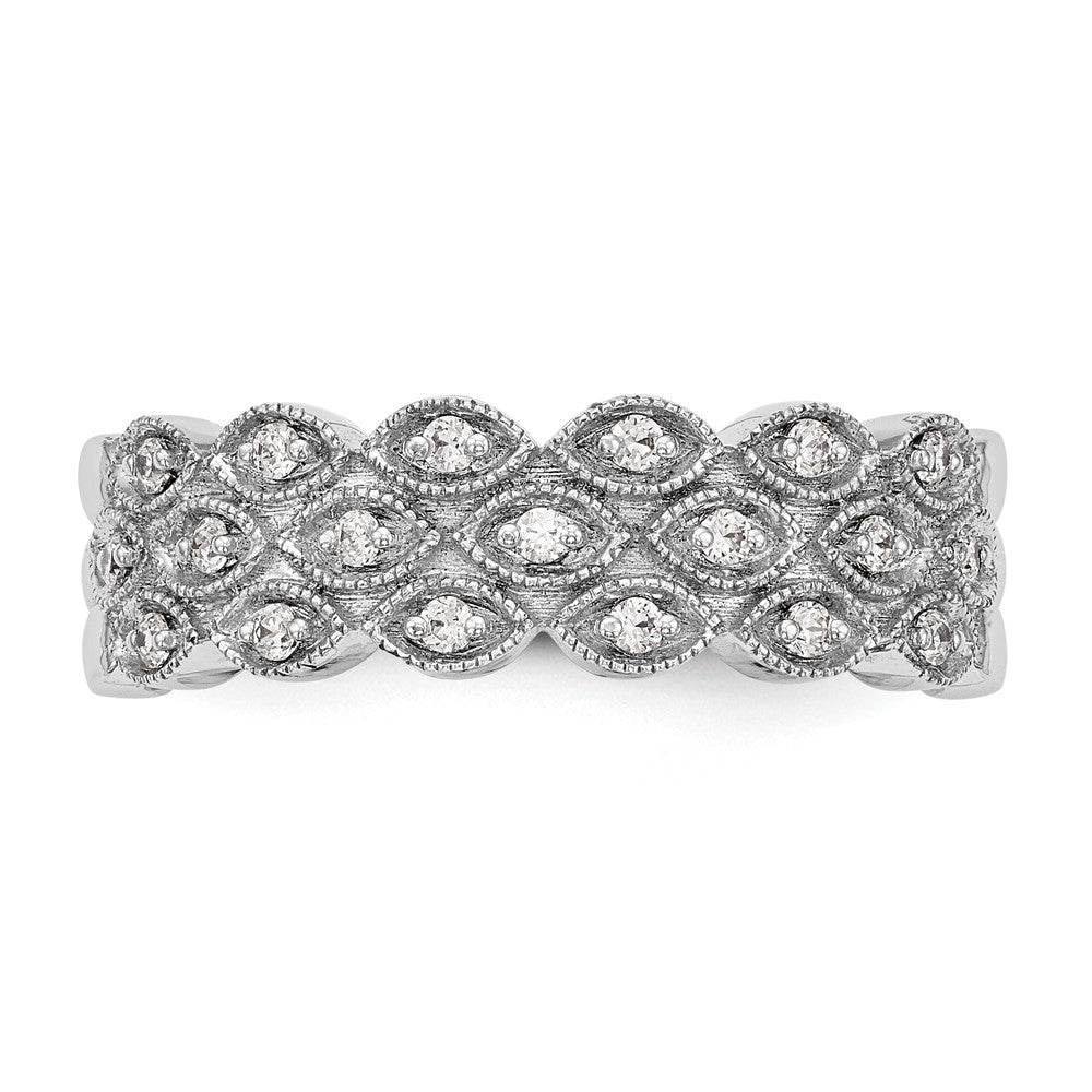 0.19ct. CZ Solid Real 14K White Gold Wedding Band Ring