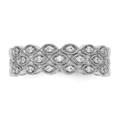0.19ct. CZ Solid Real 14K White Gold Wedding Band Ring