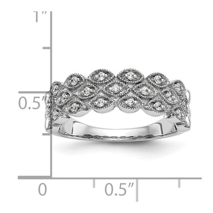 0.19ct. CZ Solid Real 14K White Gold Wedding Band Ring