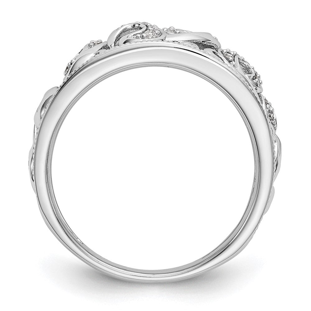 0.15ct. CZ Solid Real 14K White Gold Wedding Band Ring