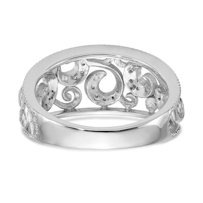 0.15ct. CZ Solid Real 14K White Gold Wedding Band Ring