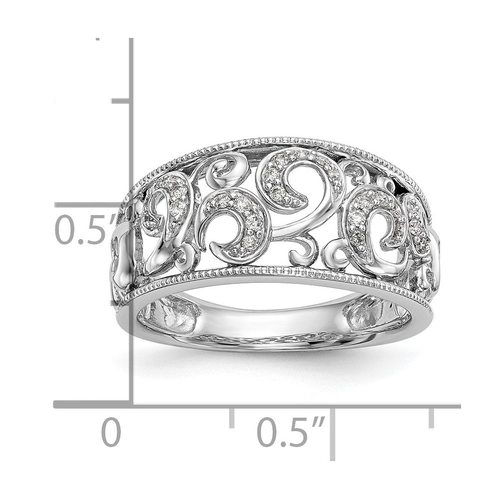 0.15ct. CZ Solid Real 14K White Gold Wedding Band Ring