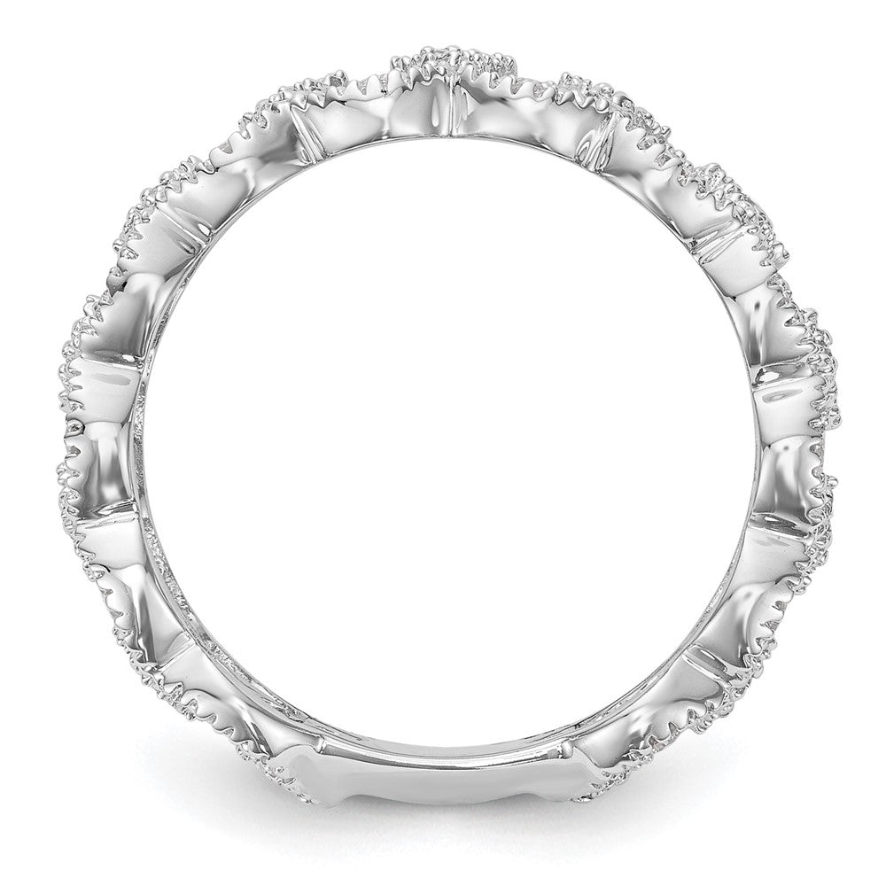 0.50ct. CZ Solid Real 14K White Gold Wedding Band Ring