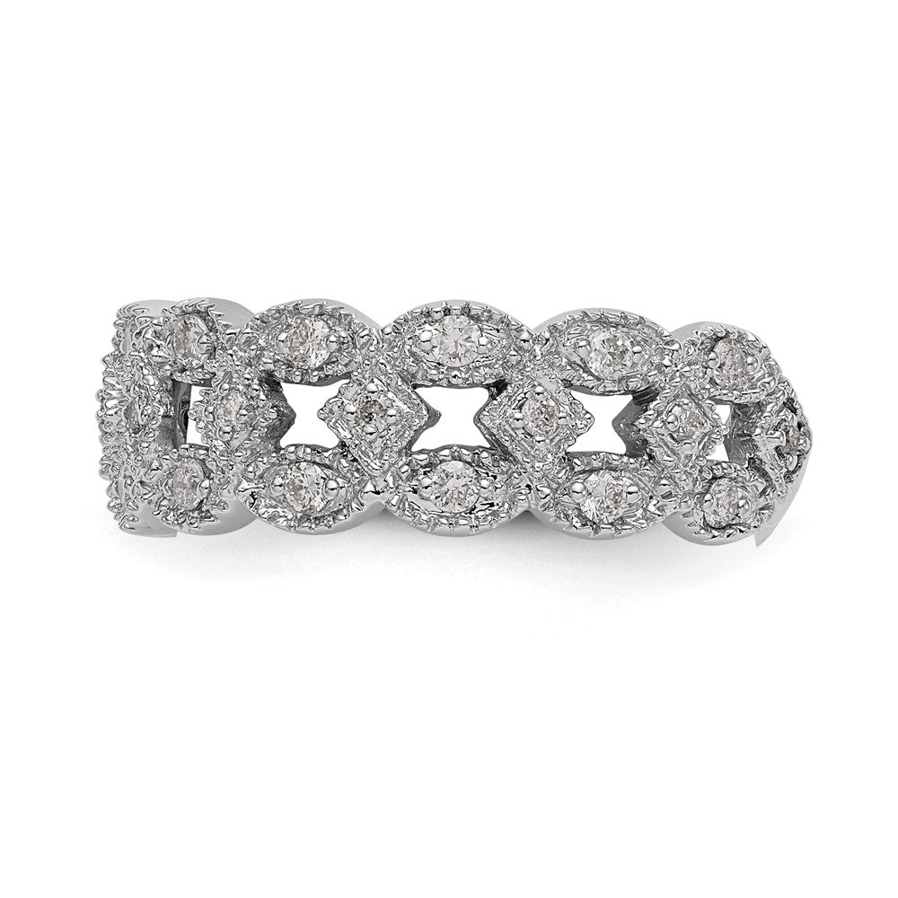 14k White Gold 1/2 Ct. Lab Grown Diamond VS/SI+ G+ Link Band Ring