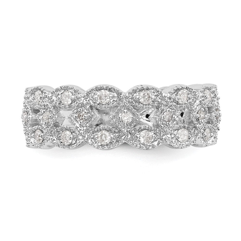 14k White Gold 1/2 Ct. Lab Grown Diamond VS/SI+ G+ Link Band Ring