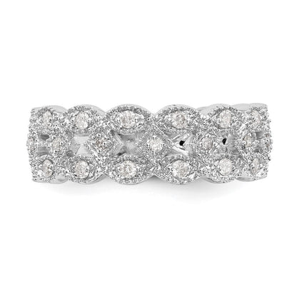 0.50ct. CZ Solid Real 14K White Gold Wedding Band Ring