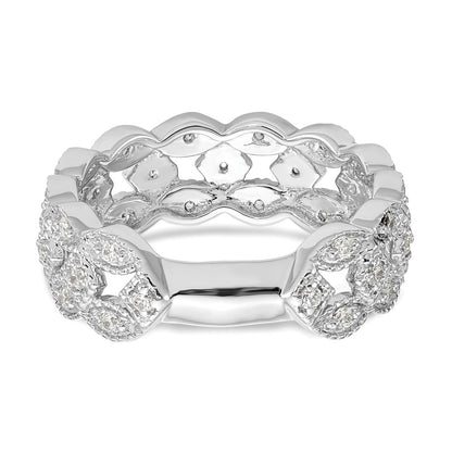 0.50ct. CZ Solid Real 14K White Gold Wedding Band Ring