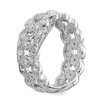 0.50ct. CZ Solid Real 14K White Gold Wedding Band Ring
