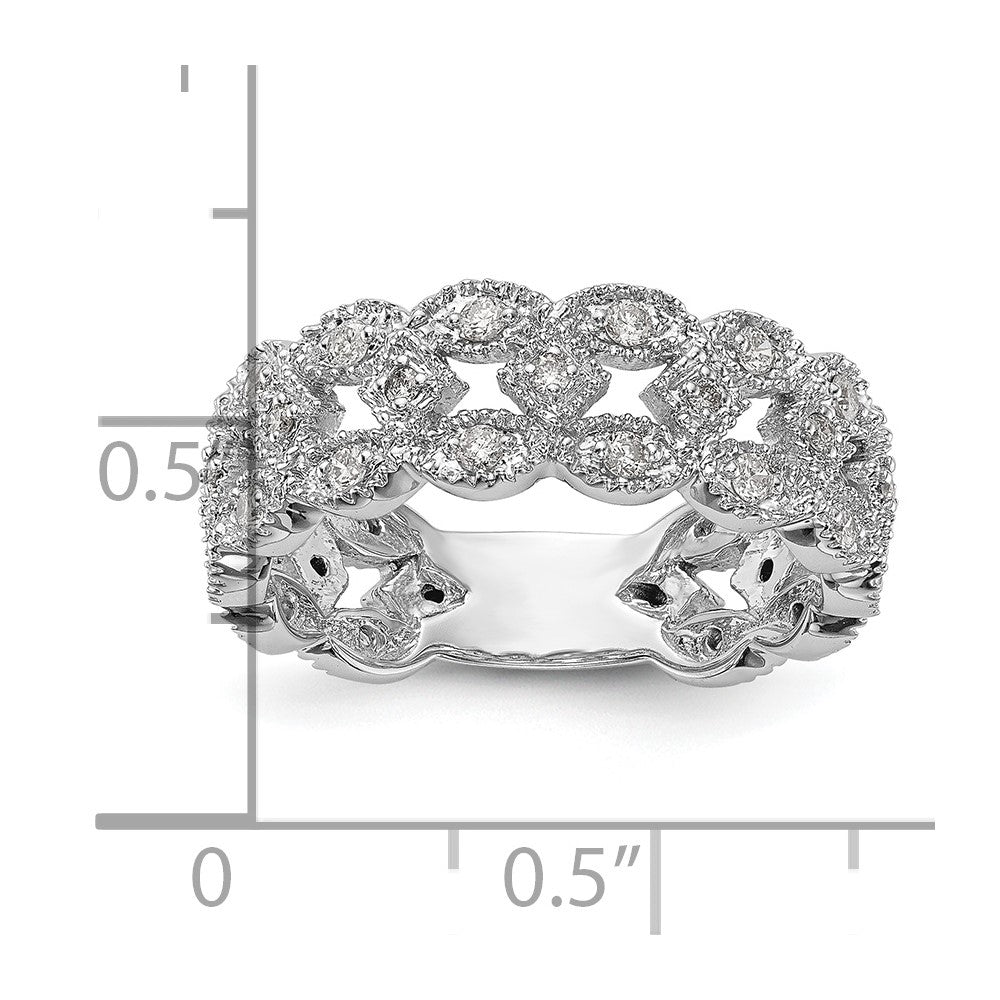 0.50ct. CZ Solid Real 14K White Gold Wedding Band Ring