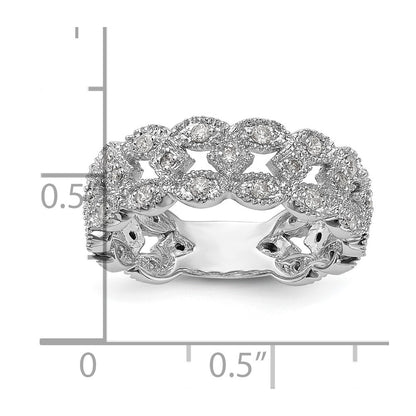 0.50ct. CZ Solid Real 14K White Gold Wedding Band Ring