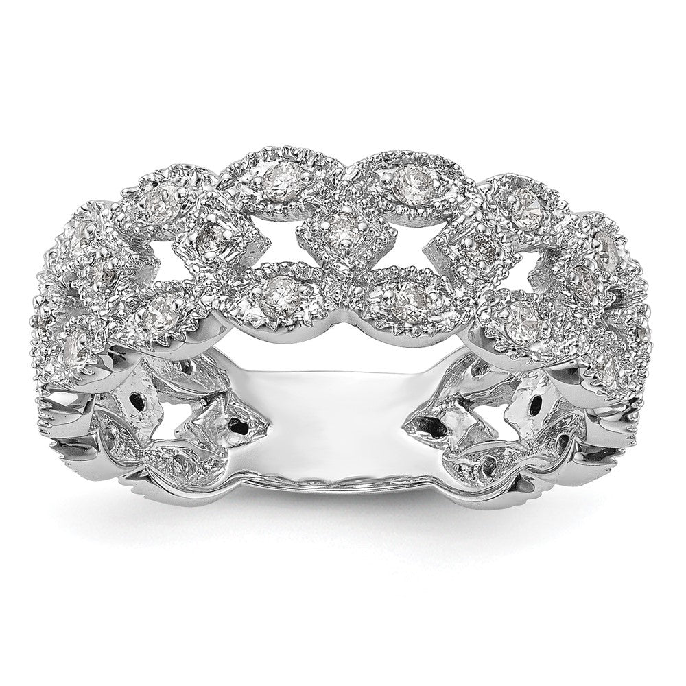 0.50ct. CZ Solid Real 14K White Gold Wedding Band Ring