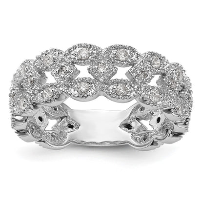 0.50ct. CZ Solid Real 14K White Gold Wedding Band Ring