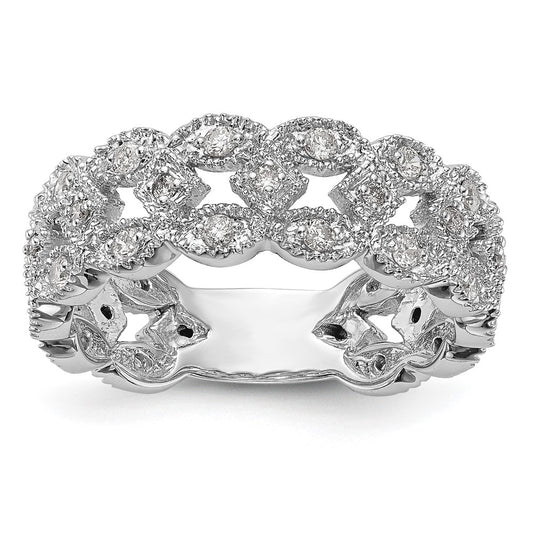 0.50ct. CZ Solid Real 14K White Gold Wedding Band Ring