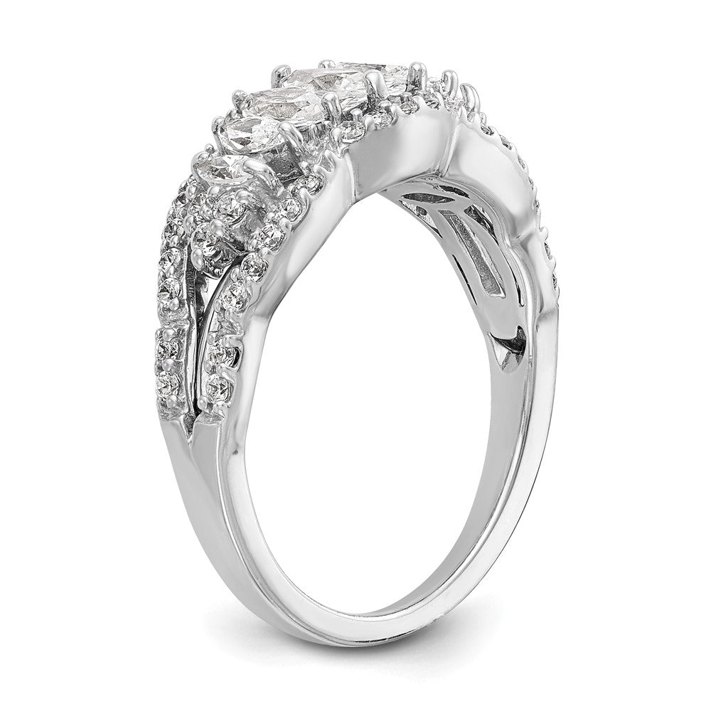 1.02ct. CZ Solid Real 14K White Gold Wedding Band Ring