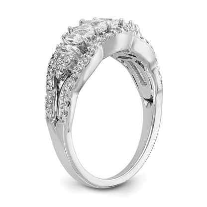 1.02ct. CZ Solid Real 14K White Gold Wedding Band Ring