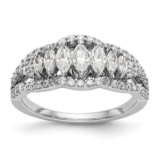 1.02ct. CZ Solid Real 14K White Gold Wedding Band Ring