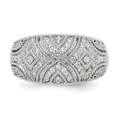 0.50ct. CZ Solid Real 14K White Gold Wedding Band Ring