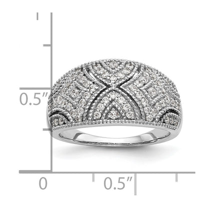 0.50ct. CZ Solid Real 14K White Gold Wedding Band Ring