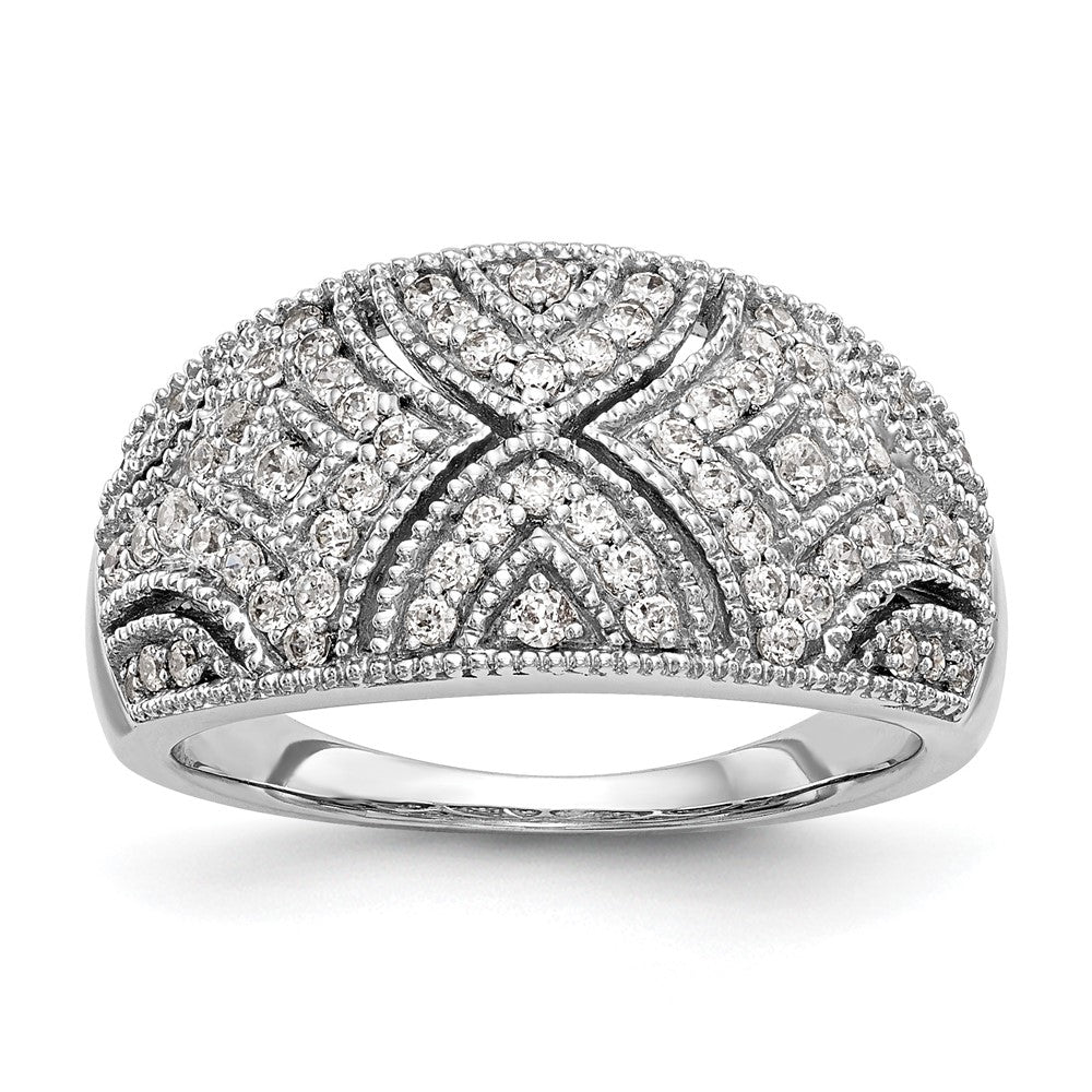 0.50ct. CZ Solid Real 14K White Gold Wedding Band Ring