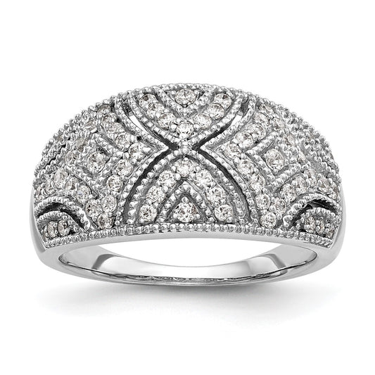 0.50ct. CZ Solid Real 14K White Gold Wedding Band Ring