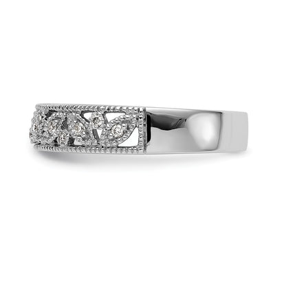 0.13ct. CZ Solid Real 14K White Gold Wedding Band Ring