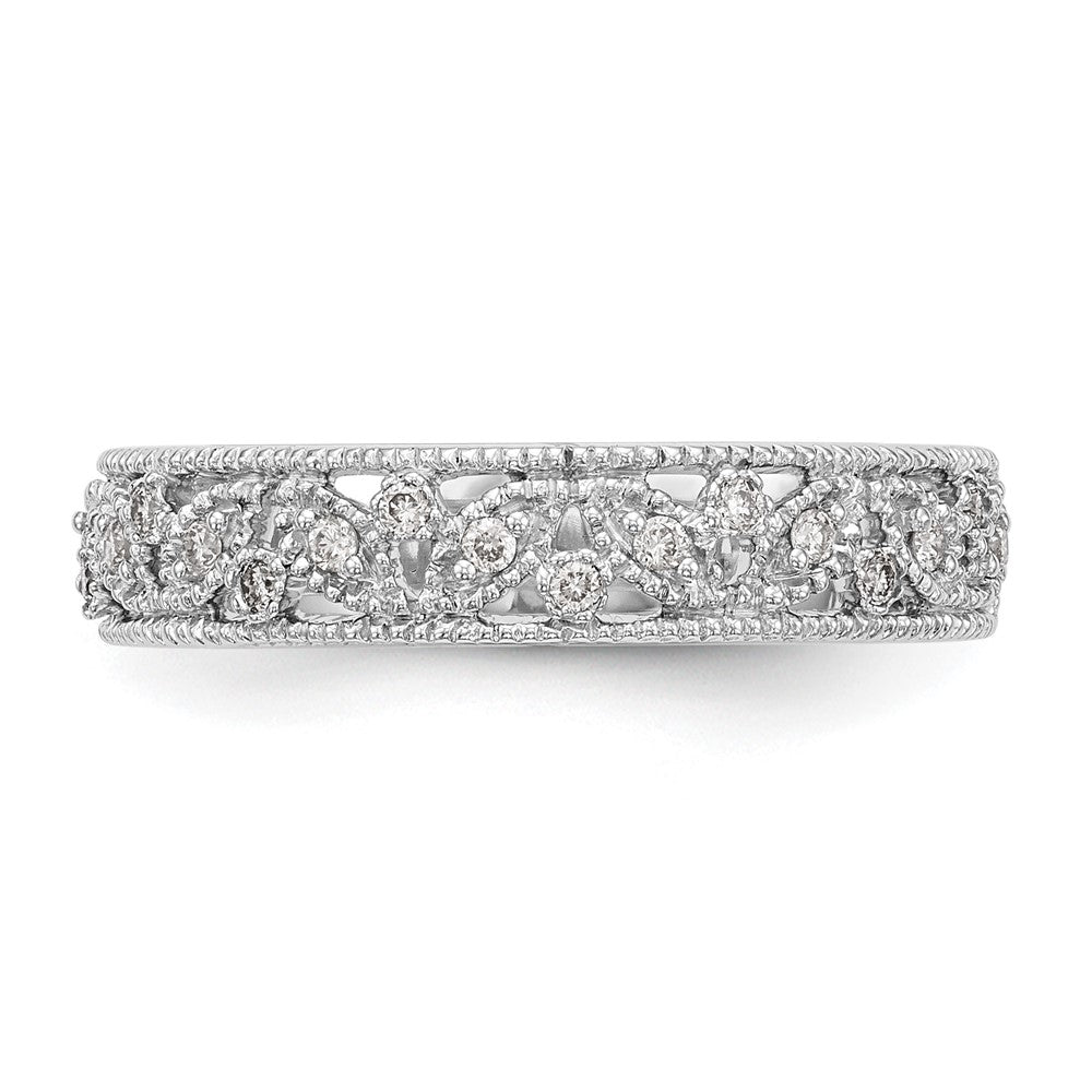 0.13ct. CZ Solid Real 14K White Gold Wedding Band Ring