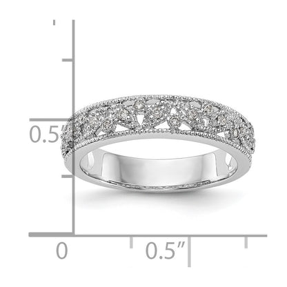 0.13ct. CZ Solid Real 14K White Gold Wedding Band Ring