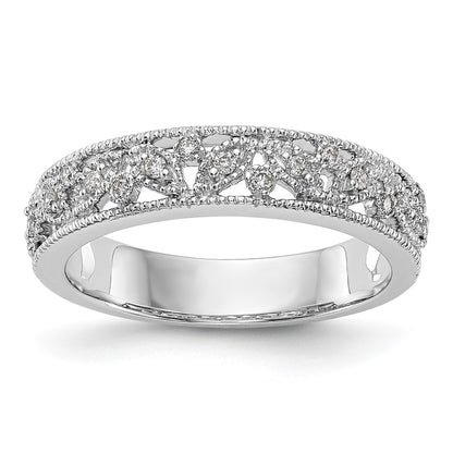 0.13ct. CZ Solid Real 14K White Gold Wedding Band Ring