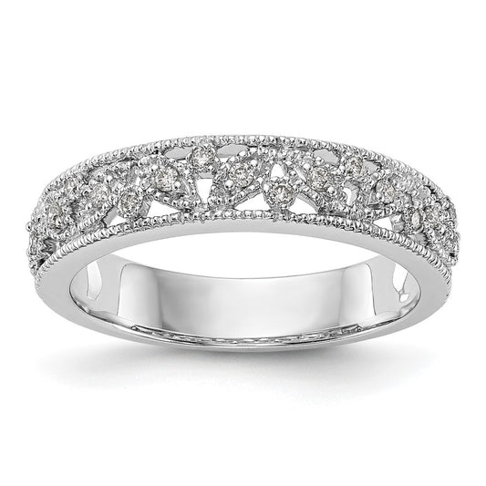 0.13ct. CZ Solid Real 14K White Gold Wedding Band Ring