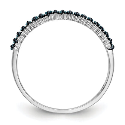 10K White Gold Blue Diamond Band