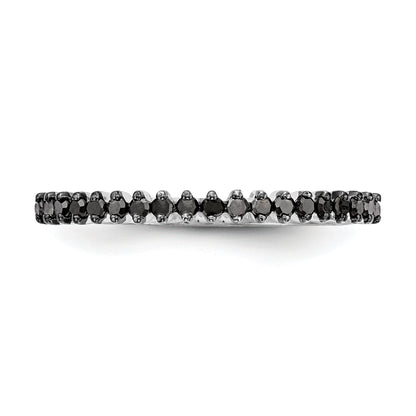 10K White Gold Blue Diamond Band