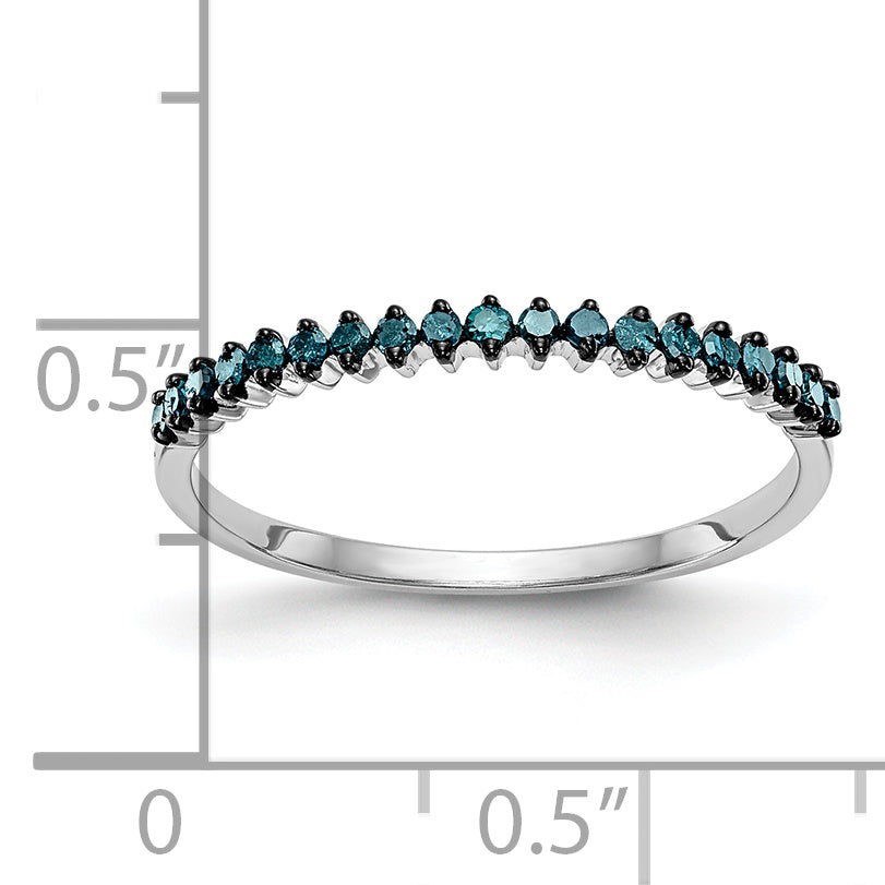 10K White Gold Blue Diamond Band
