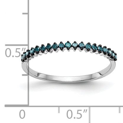10K White Gold Blue Diamond Band