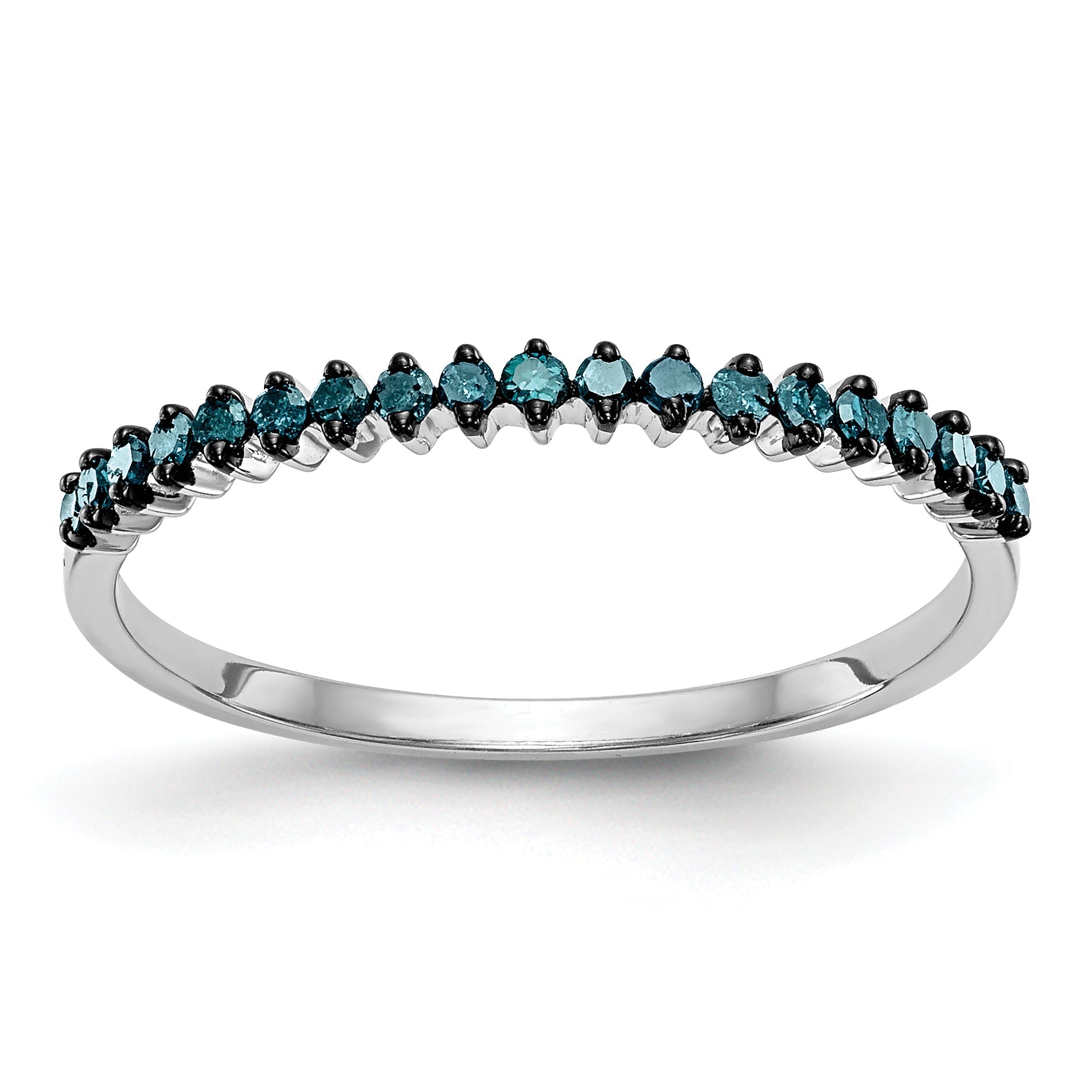10K White Gold Blue Diamond Band
