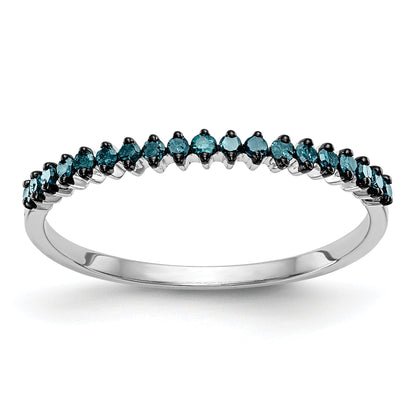 10K White Gold Blue Diamond Band