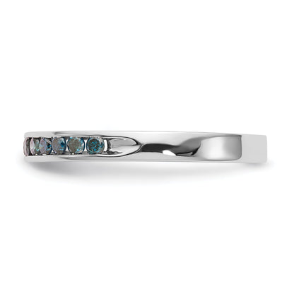 14K White Gold 1/4 Carat Blue Diamond Complete Channel Band