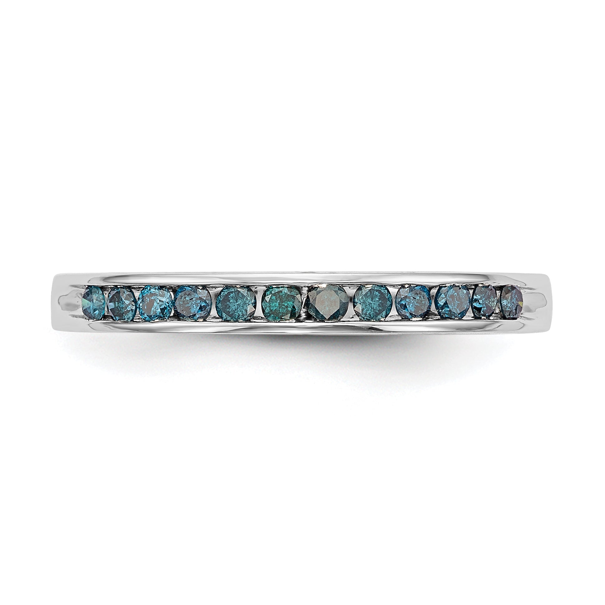 14K White Gold 1/4 Carat Blue Diamond Complete Channel Band