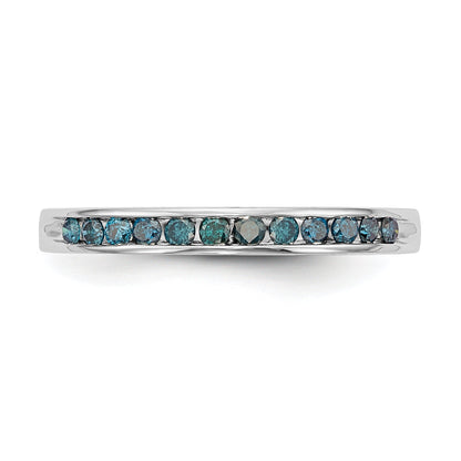 14K White Gold 1/4 Carat Blue Diamond Complete Channel Band