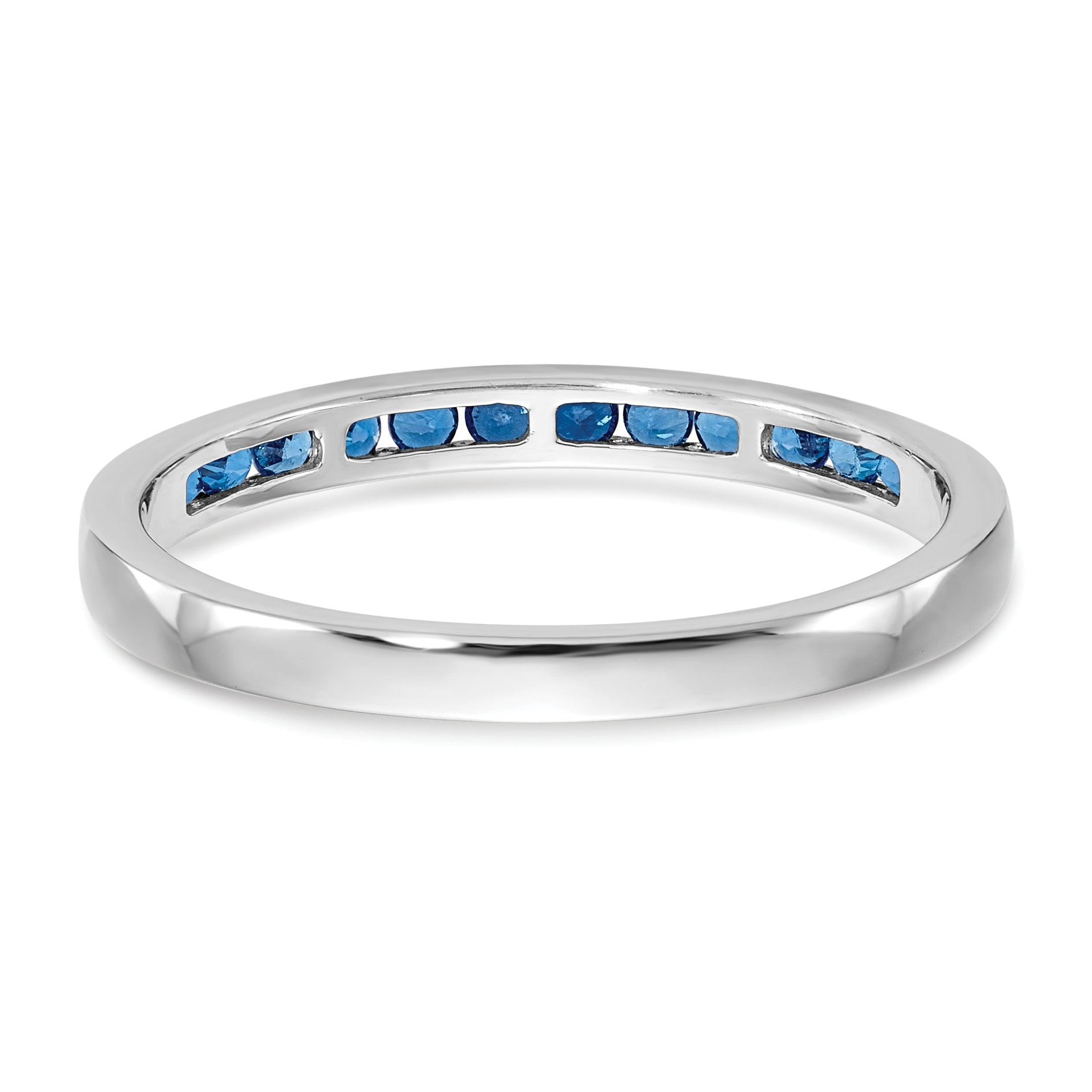 14K White Gold 1/4 Carat Blue Diamond Complete Channel Band