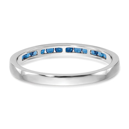 14K White Gold 1/4 Carat Blue Diamond Complete Channel Band