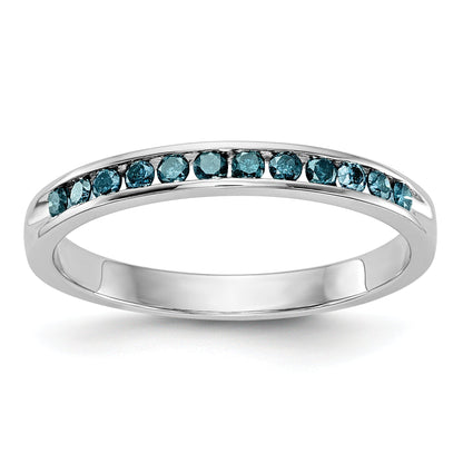 14K White Gold 1/4 Carat Blue Diamond Complete Channel Band