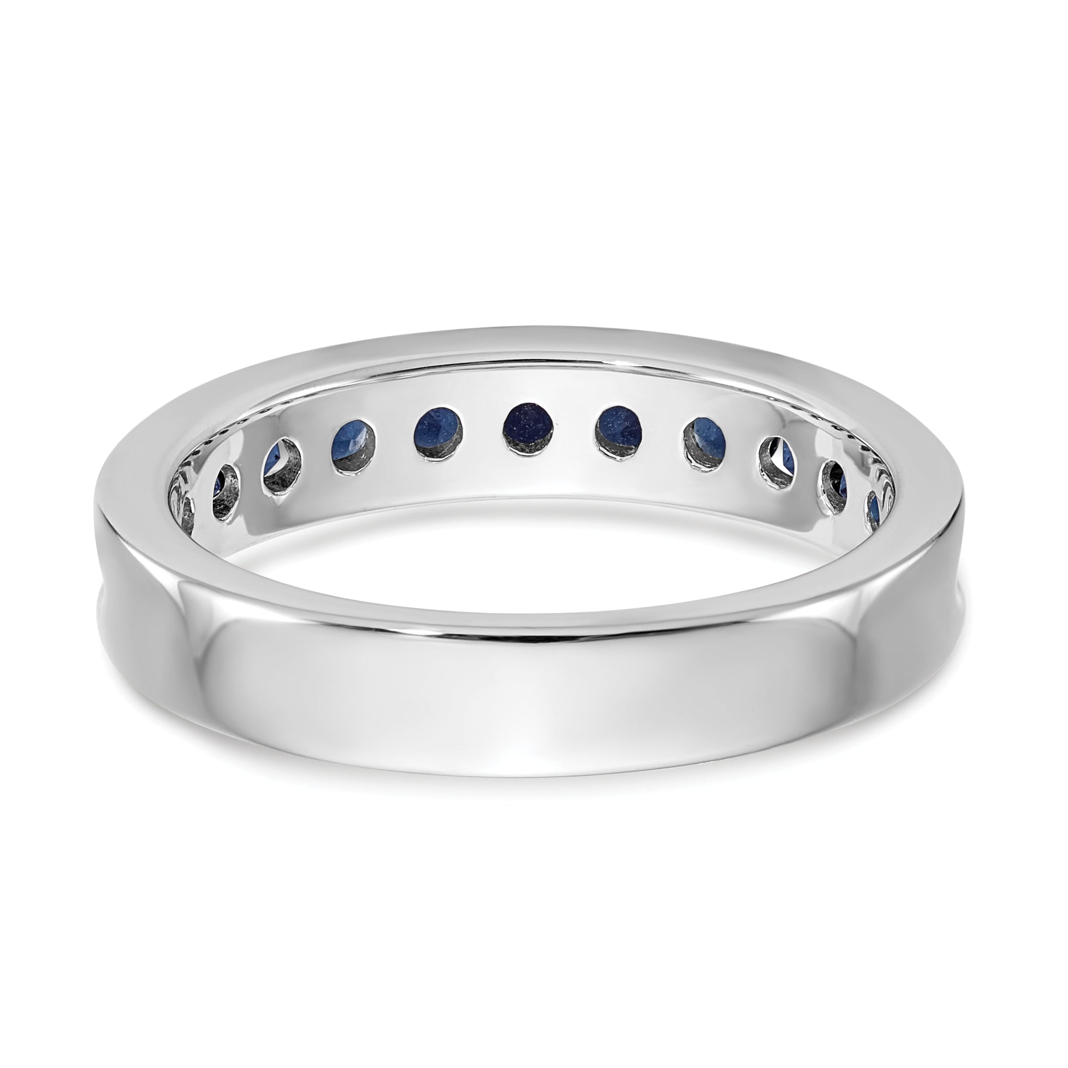 14K White Gold 3/4 Carat Blue Diamond Complete Channel Band