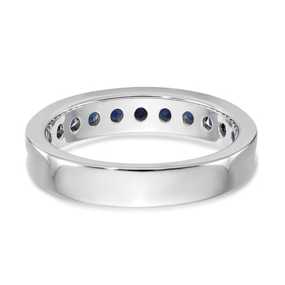 14K White Gold 3/4 Carat Blue Diamond Complete Channel Band