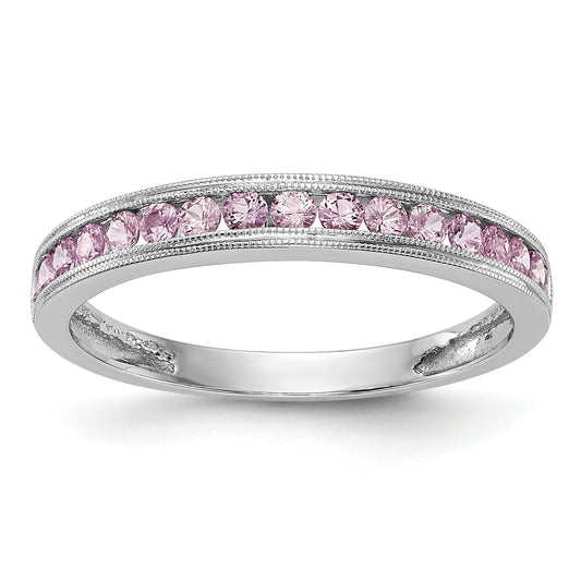 10K White Gold 10K Pink Sapphire Band