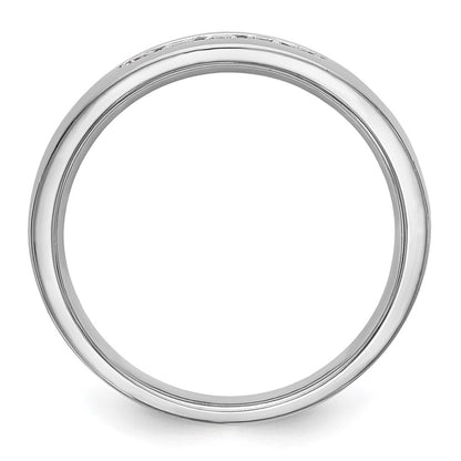14K White Gold 5 Stone 1/4 Carat Diamond Complete Men'S Channel Band